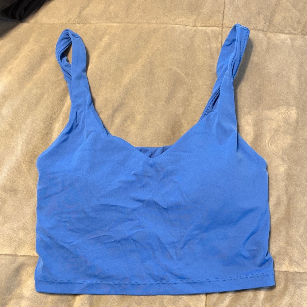 aerie Royal Blue Scoop Neck Cropped Tank Top